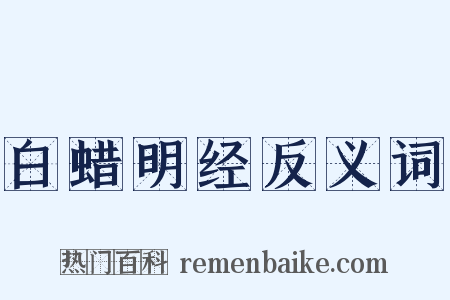 白蜡明经反义词是什么意思的图片